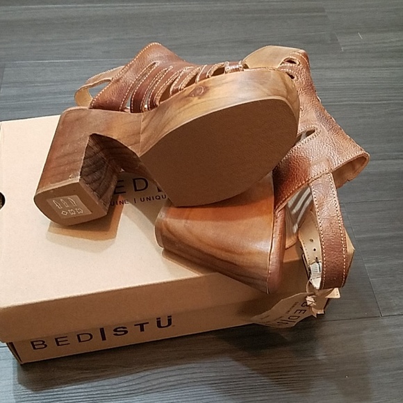 Bed Stu Fontella Tan Rustic Platform Sandals - Picture 6 of 8